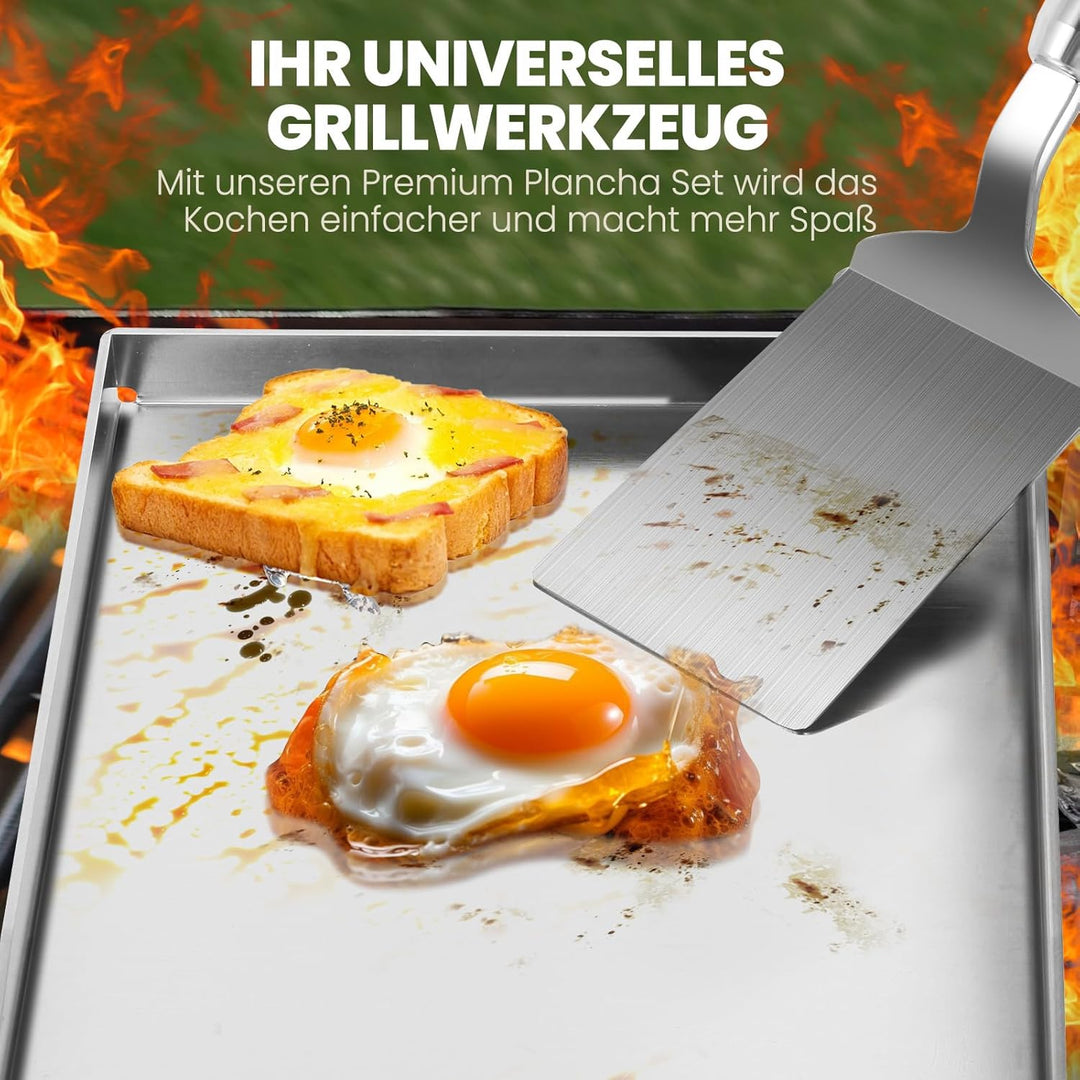 Edelstahl Plancha Grillplatte-Grillplatte für Gas & Kohlegrill -Grillzubehör Geschenk für Männer
