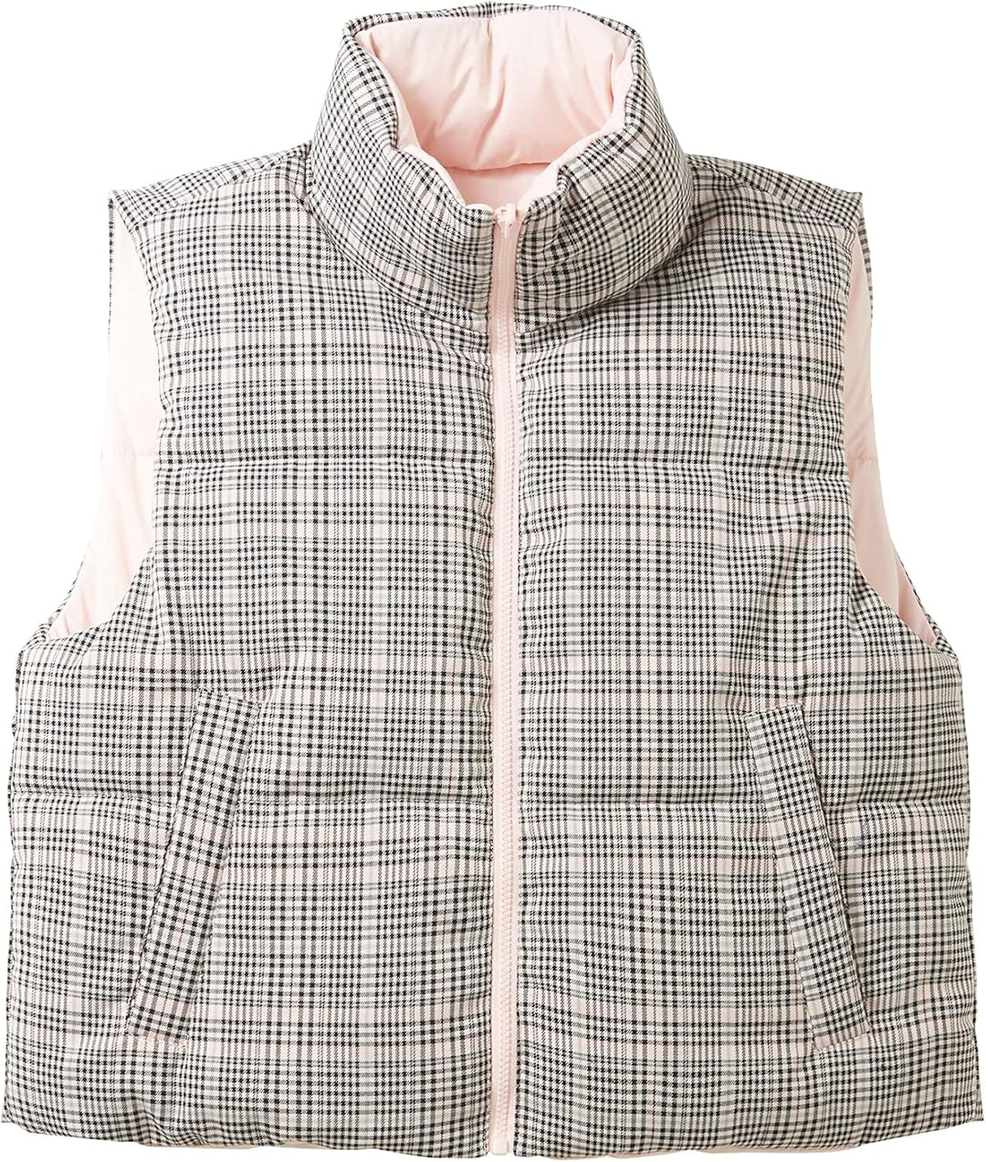 TOM TAILOR Denim Damen Puffer Weste mit Wendefunktion L 32456 - Rose Grey Check, L 32456 - Rose Grey