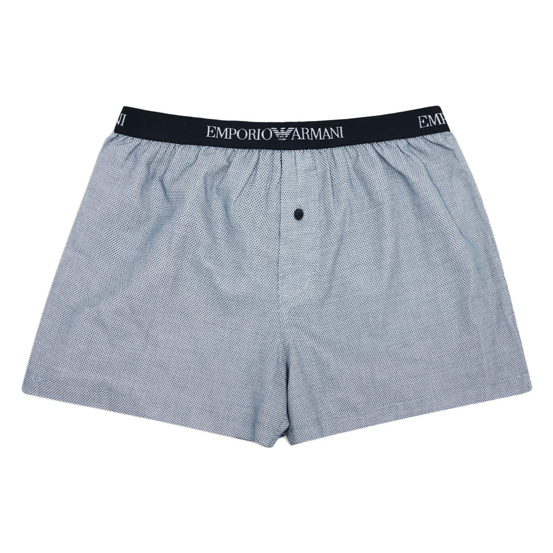 Emporio Armani Herren Boxer Yarn Dyed Woven Pyjama Boxer S Whiterombhus/Marine, S Whiterombhus/Marin