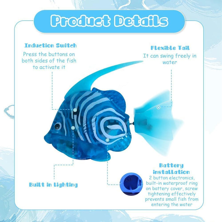 Mineup 4 Stück Roboter Fisch, Robo Fish, Elektrische Fische mit Leuchtende, Elektronischer Haustier