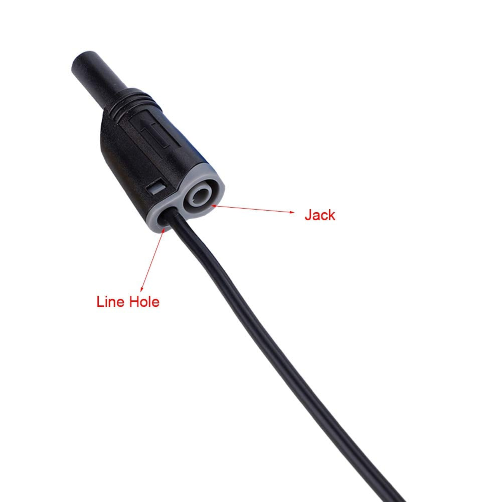 5 stücke 3.3ft P1050-1 4mm Messleitung Bananenstecker Sicherheit Weiche Silikon Draht Stapel Messlei