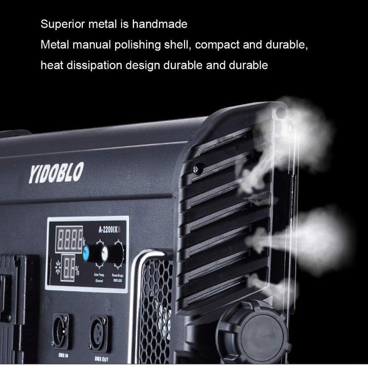 YIDOBLO A-2200IIX 70W Einstellbares zweifarbiges CRI 96+ LCD-Display Studio Soft Video Light Panel 3