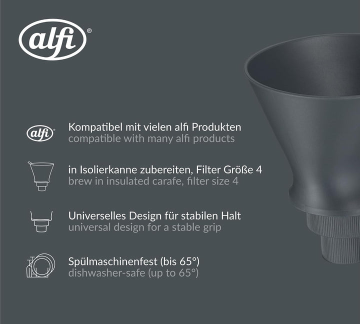 alfi AROMA PLUS FLEX Kaffeefilter, Grösse 4, graphite Kunststoff Graphite, Kunststoff Graphite
