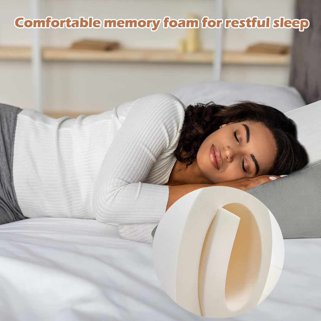 GIANTEX Keilkissen Bett Multifunktions-Keilkissen, Rückenkissen Memory Foam, Bücherkissen Lesekissen