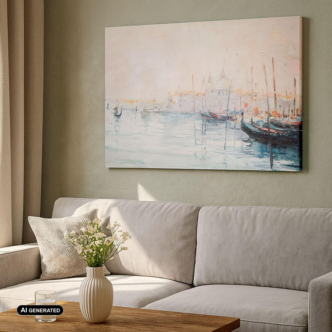 Bilder auf Leinwand 100x70cm Leinwandbild mit Rahmen Venedig Basilika Gross Wanddeko Bild Schlafzimm