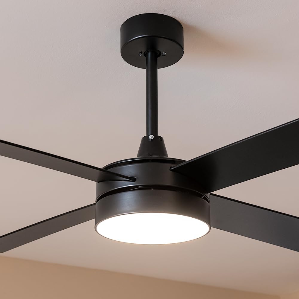 Cecotec Deckenventilator EnergySilence Aero 5200 Black Line, 132 cm | LED-Licht, 3 Lichtfarben, Fern