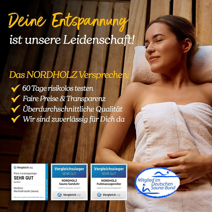 NORDHOLZ® Saunaaufguss BIO [NATURREINE ÄTHERISCHE BIO-ÖLE] Sauna Aufgussmittel 