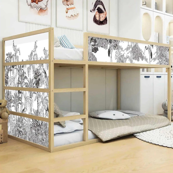 WANDKIND Aufkleber für IKEA KURA Kinderbett Hochbett Klebefolie Möbelfolie Sticker Kinderzimmer Dsch