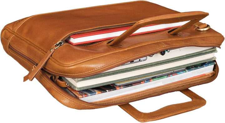STILORD 'Pierce' Laptoptasche mit Griff Leder Aktentasche 15 Zoll Vintage Dokumententasche A4 Busine