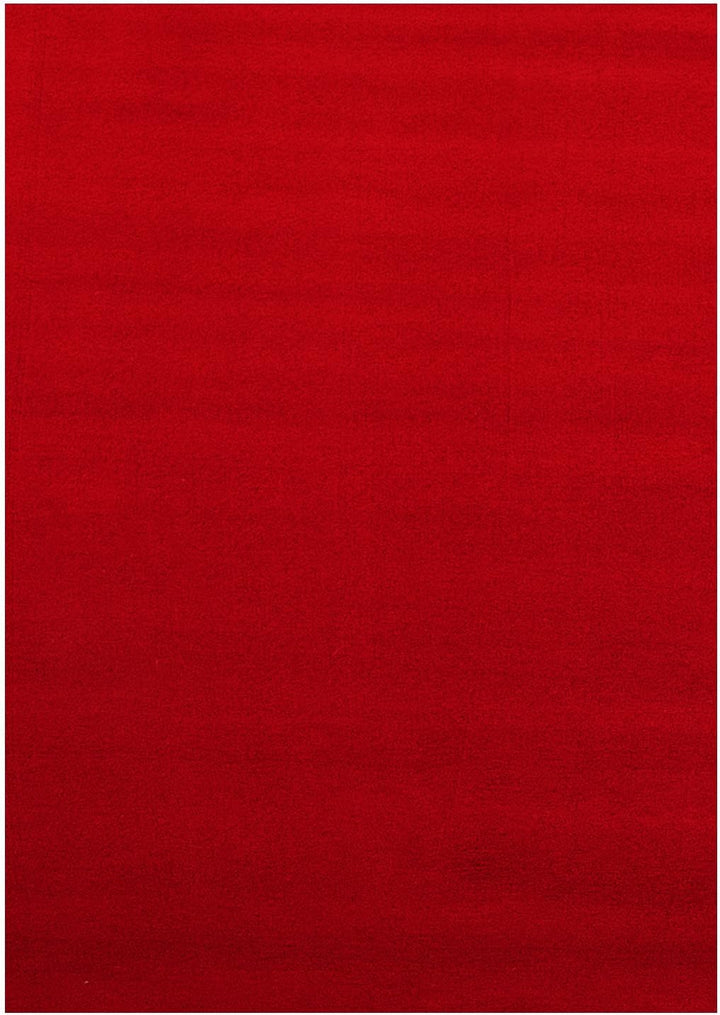 Waschbarer Teppich Wohnzimmer, Kurzflor rutschfest Flauschig Weich, Einfarbig Rot, Felloptik, Super