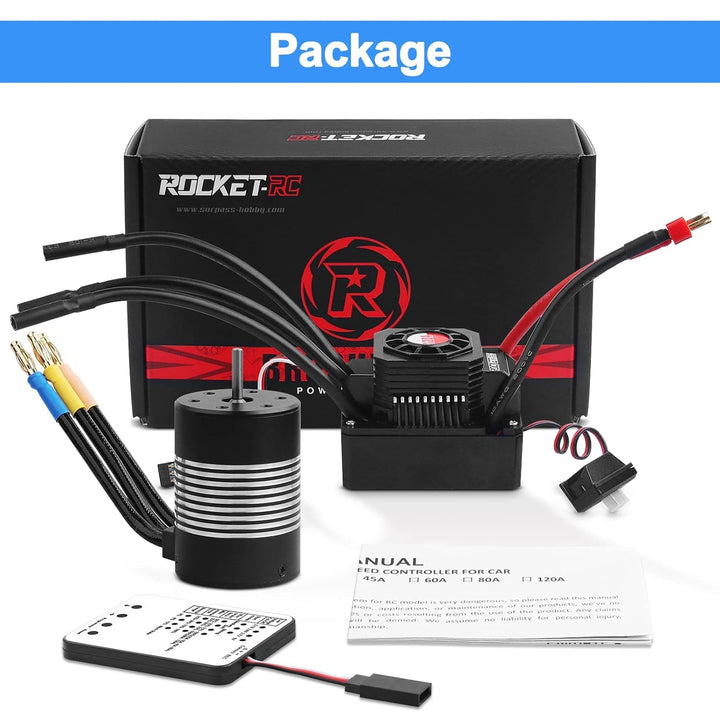 3650 5900KV Bürstenloser RC Motor und 120A ESC & Programm Karten Set Wasserdicht Motor ESC Combo Upd