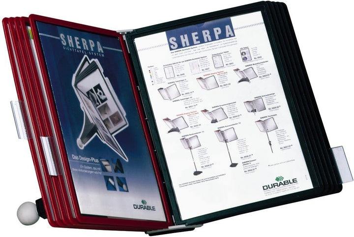 Durable Sichttafelsystem Sherpa Table mit 20 Sichttafeln in schwarz/grau, 551922 Tisch 20 Tafeln, Ti
