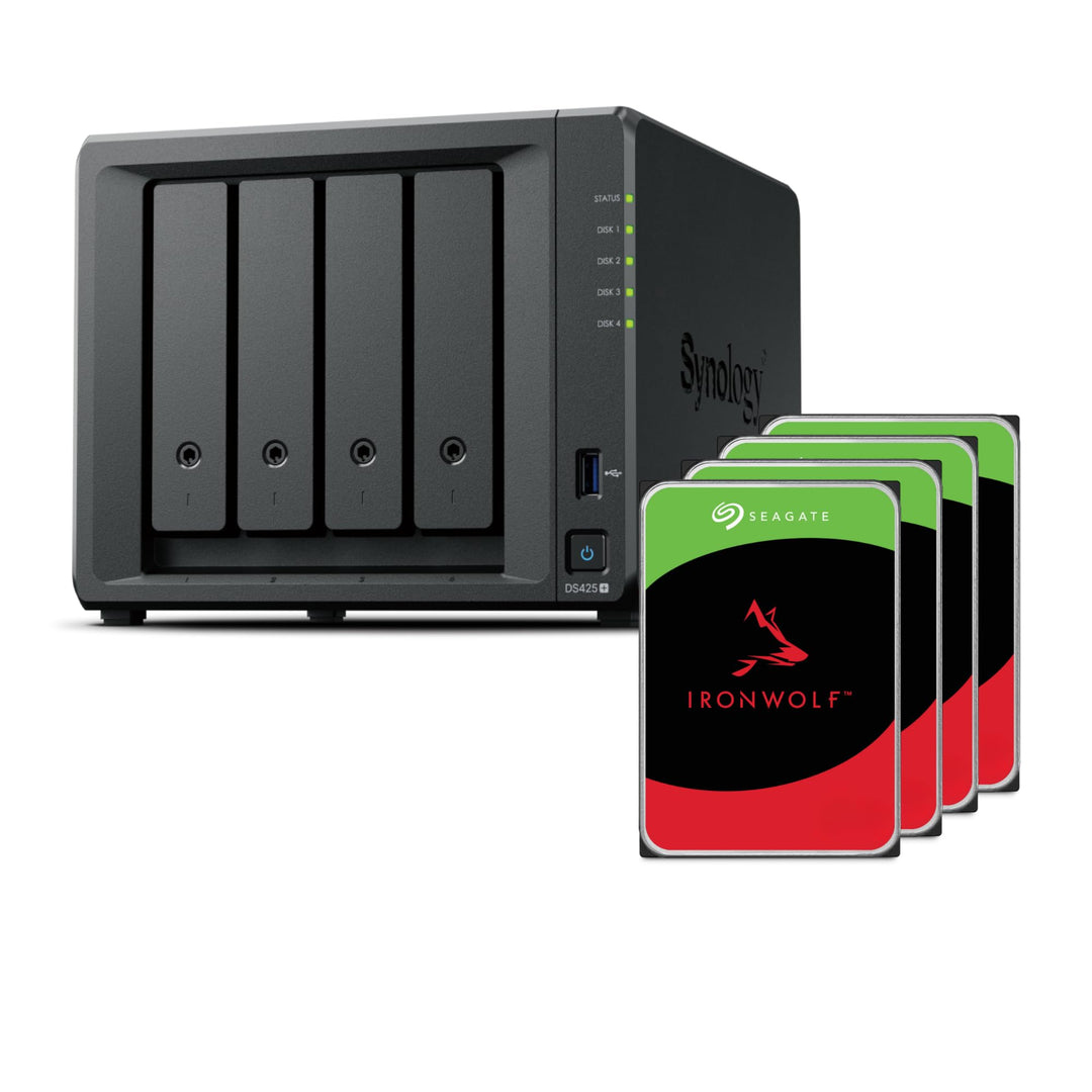 Synology DS425+ 8TB Bundle Seagate (4X 2TB Seagate Ironwolf) 4 Bay Desktop NAS; mit einem Intel Cele