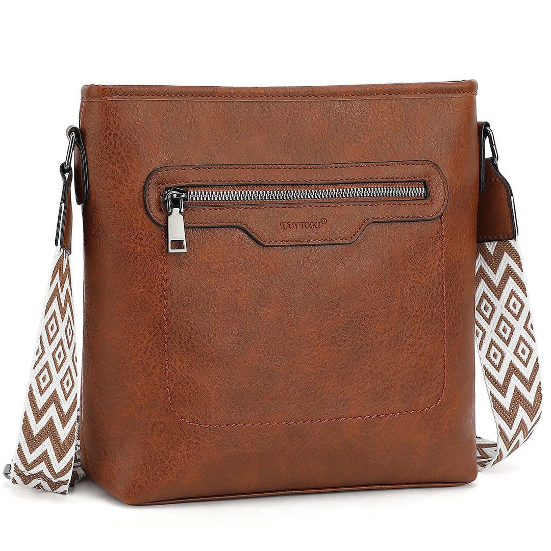 TANTOMI Umhängetasche Damen, Leicht Damen Schultertasche aus PU Leder, Handtasche Damen für Verstell