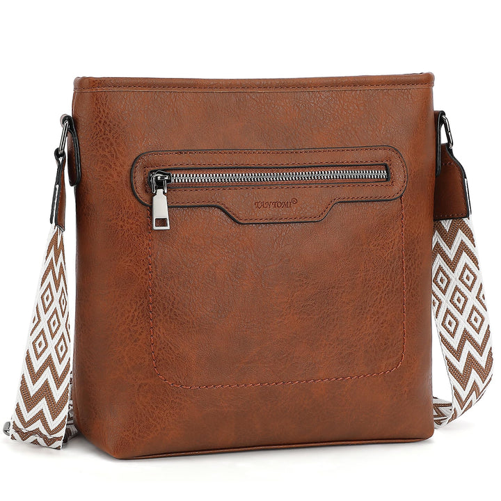 TANTOMI Umhängetasche Damen, Leicht Damen Schultertasche aus PU Leder, Handtasche Damen für Verstell
