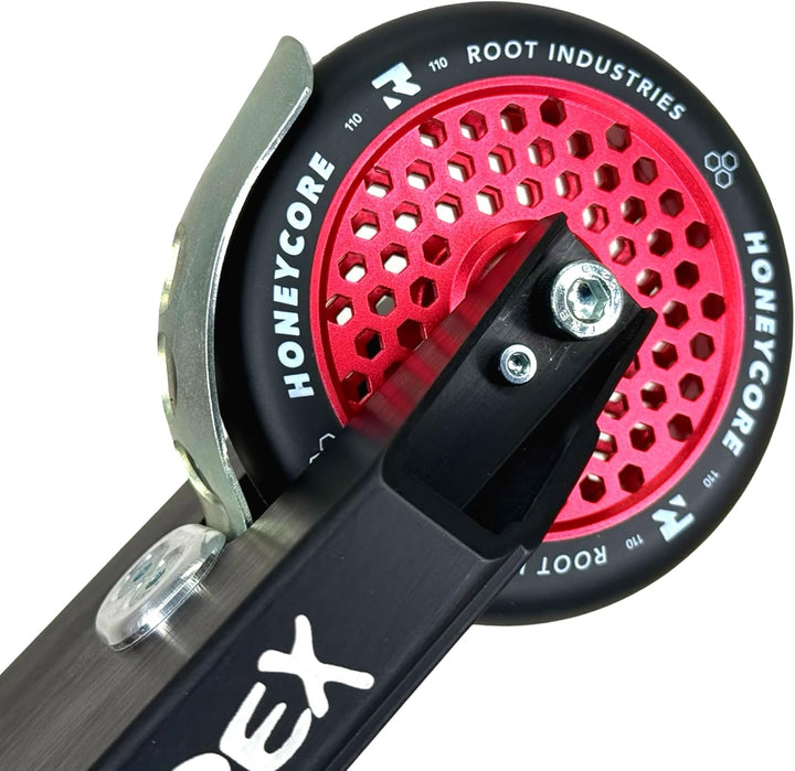 Root Industrie Air Honeycore 110mm Stunt-Scooter Rolle + Fantic26 Sticker (Rot/Pu Schwarz) Rot / Pu
