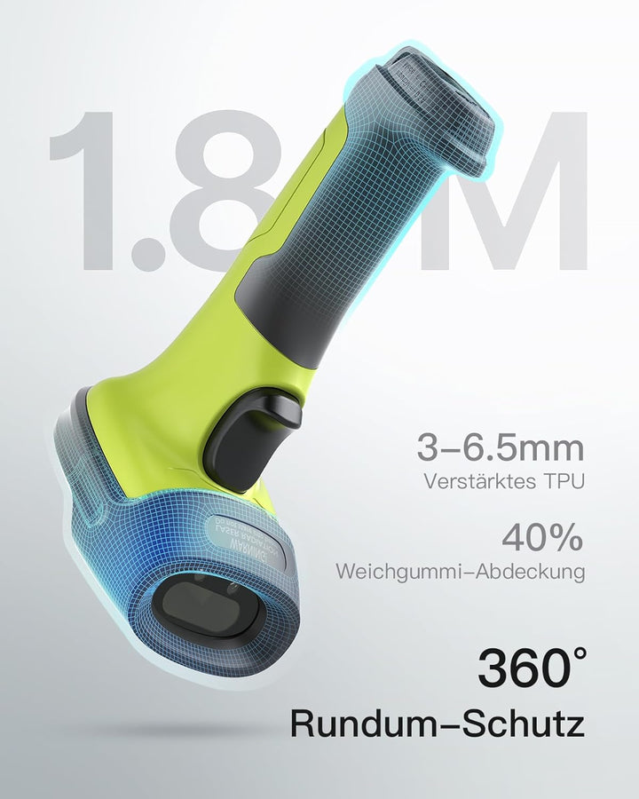 Inateck Barcode Scanner Wireless 2.4 GHz, 35 m Reichweite, automatisches schnelles und präzises Scan