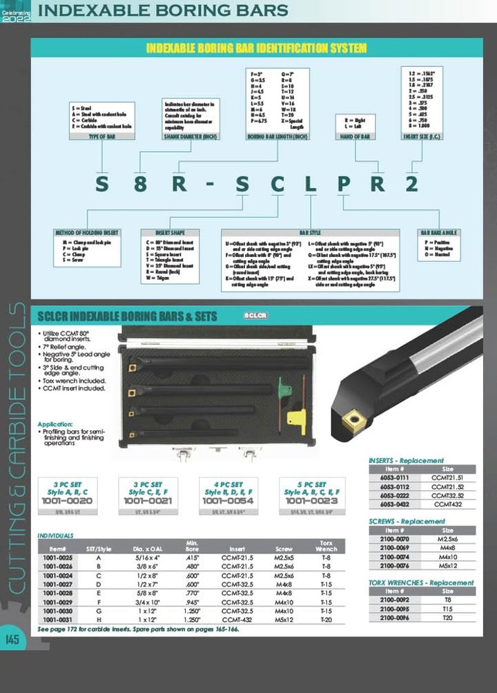 hhip sclpr indexable langweilig Bar (verschiedene Länge: 15,2 cm – 30,5 cm), 6" OAL, 0.375" Shank, 1