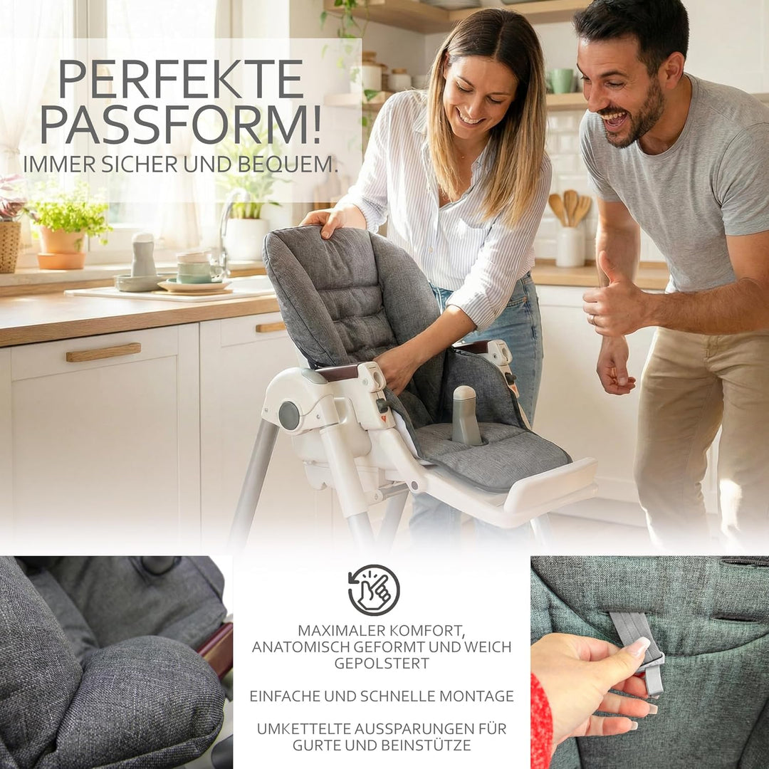 BAMBINIWELT Sitzkissen Ersatzbezug Bezug kompatibel mit Peg Perego Prima Pappa Diner DESIGN (dunkelg