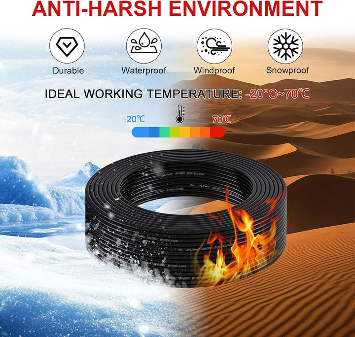 AOHEWEI 5 Meter 16AWG 2-adriges Kabel, 2x1,5 mm² flexibles verseilte verzinnte Kupferkabel, 5V/12V/2