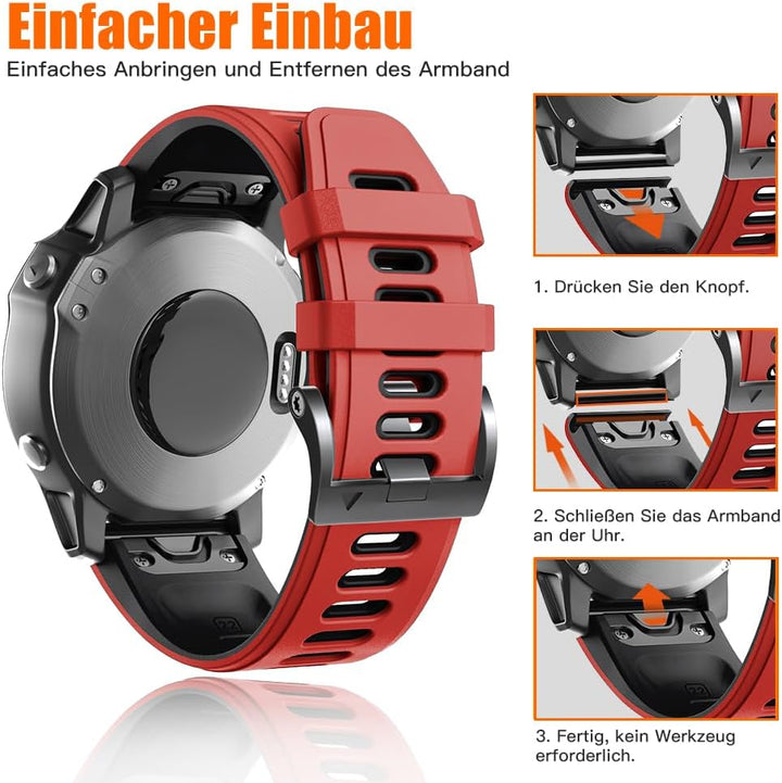 ANBEST Armband für Garmin Fenix 6 Pro/7 Pro/Epix 2/Fenix 8 47mm Armband, 22mm Quick Fit Armbänder fü