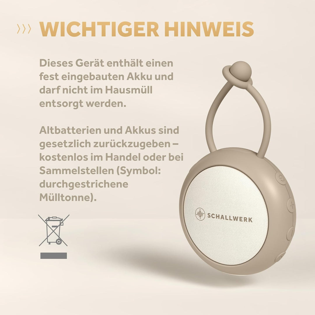 Schallwerk ® White Noise Machine Baby – Einschlafhilfe für Babys & Erwachsene mit weissem Rauschen,