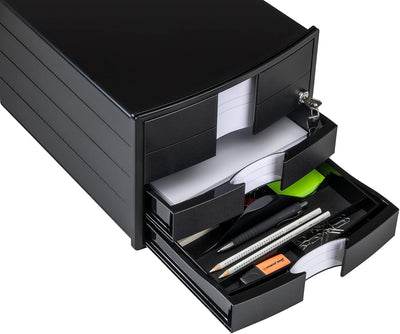 HAN Schubladenbox IMPULS 2.0 abschliessbar mit 3 geschlossenen Schubladen für DIN A4/C4 inkl. Beschr