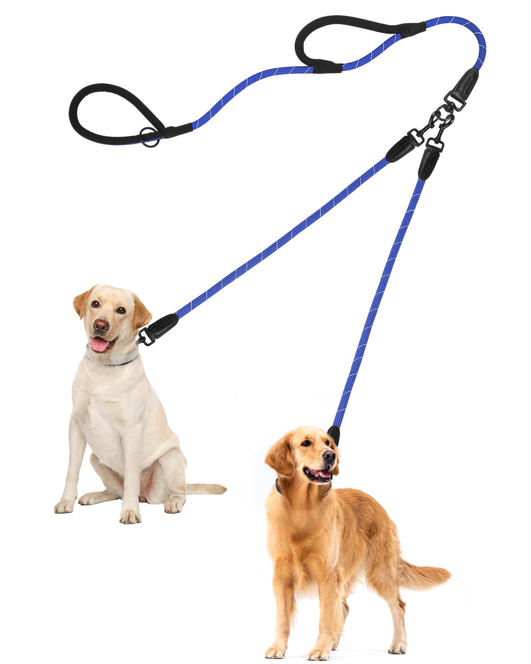 PetBonus Hundeleine Doppelleine für 2 Hunde, Keine Verwicklung Trainingsleine mit Zwei Gepolsterten