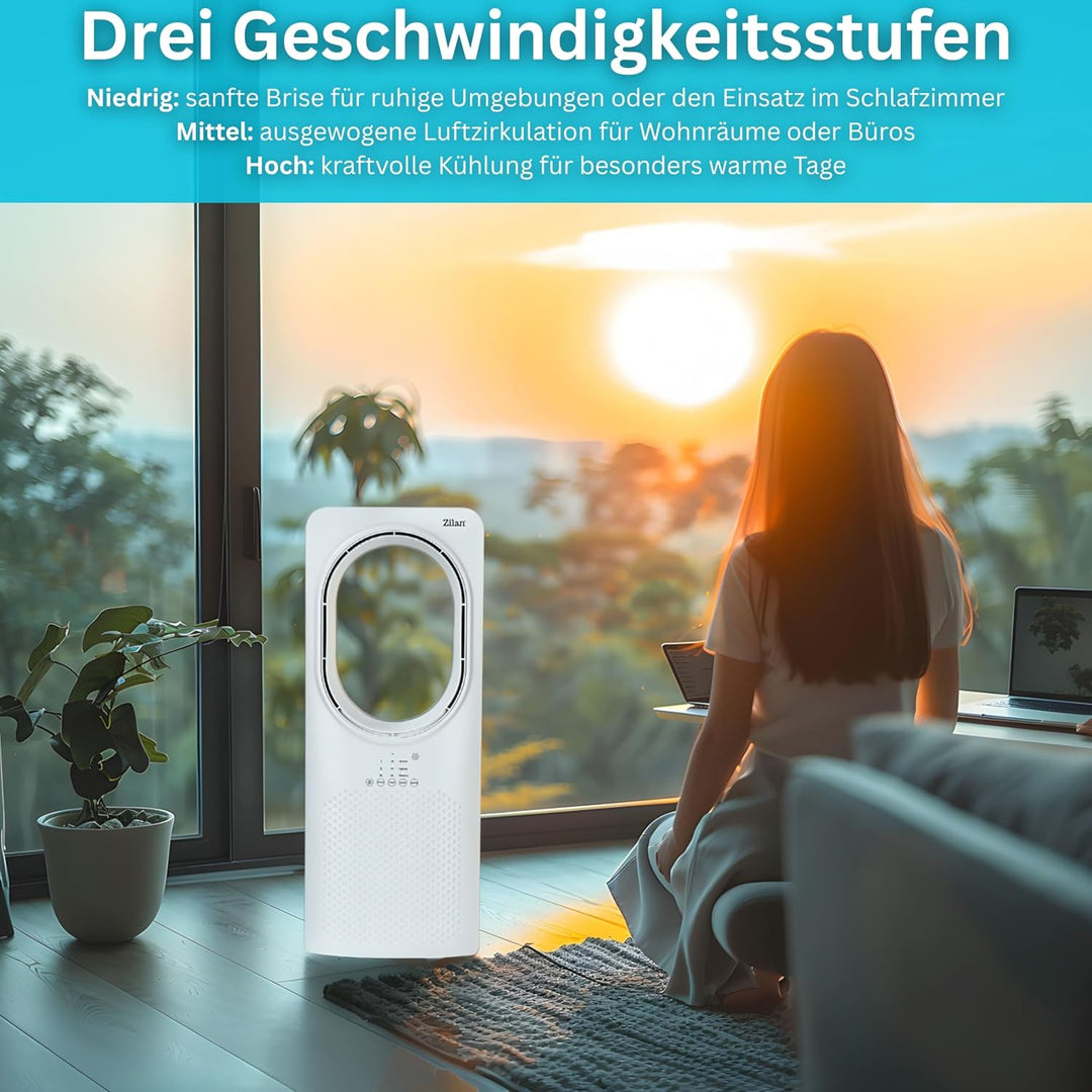 Zilan Turmventilator mit Fernbedienung Aircooler Luftkühler Design Standventilator energiesparend le