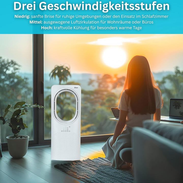 Zilan Turmventilator mit Fernbedienung Aircooler Luftkühler Design Standventilator energiesparend le