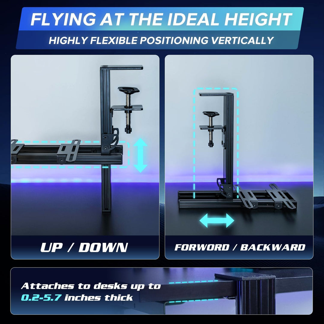 Reashy Hotas-Halterung, Joystick-Halterung, Aluminium-Flight-Stick-Schreibtischhalterung für Logitec