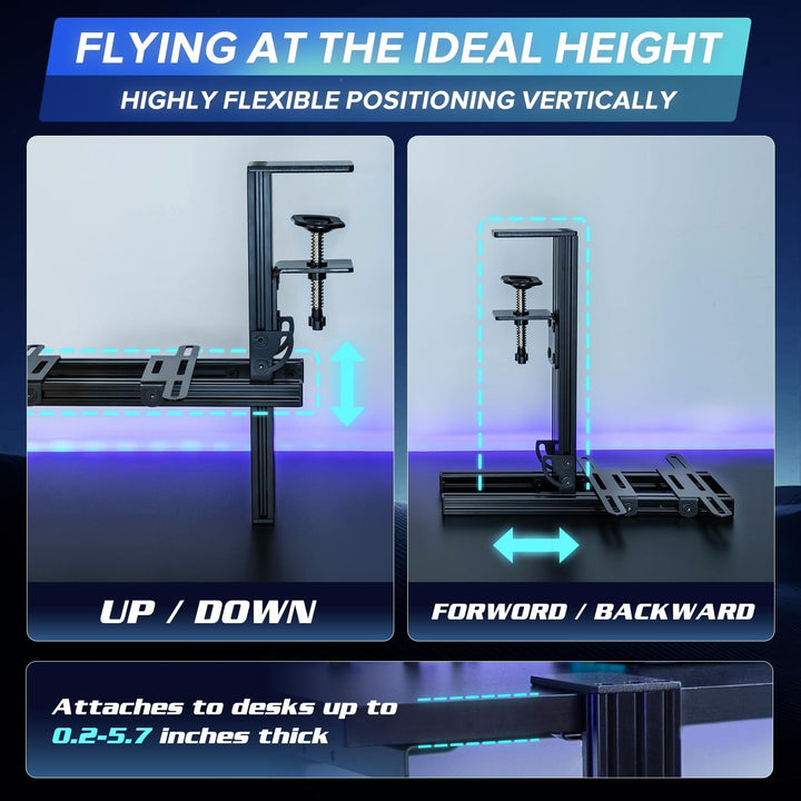 Reashy Hotas-Halterung, Joystick-Halterung, Aluminium-Flight-Stick-Schreibtischhalterung für Logitec