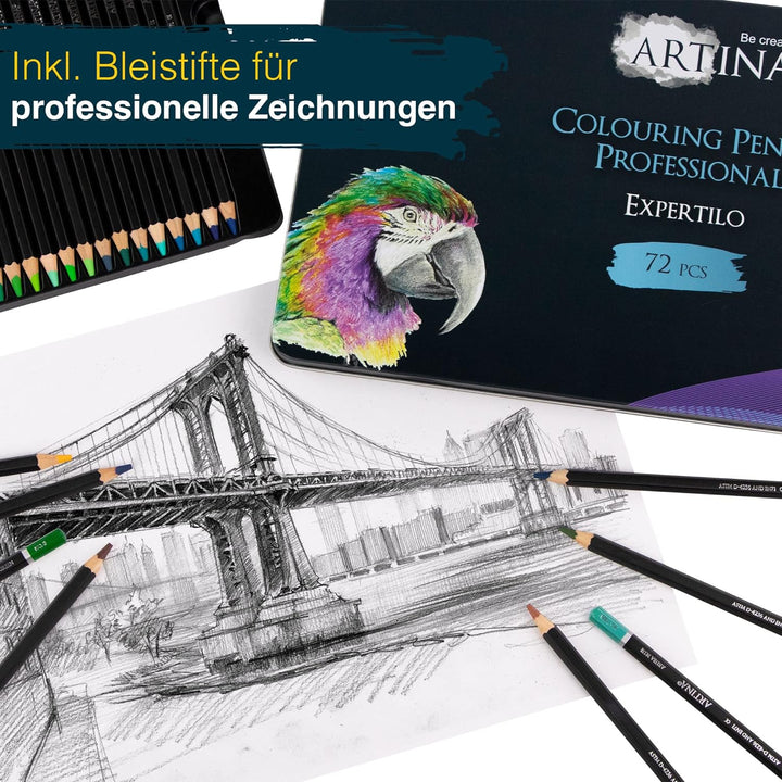 Artina Expertilo XL Buntstifte Set 72er Professionell - FSC®-zertifiziertes Stifte Set Farbstifte br