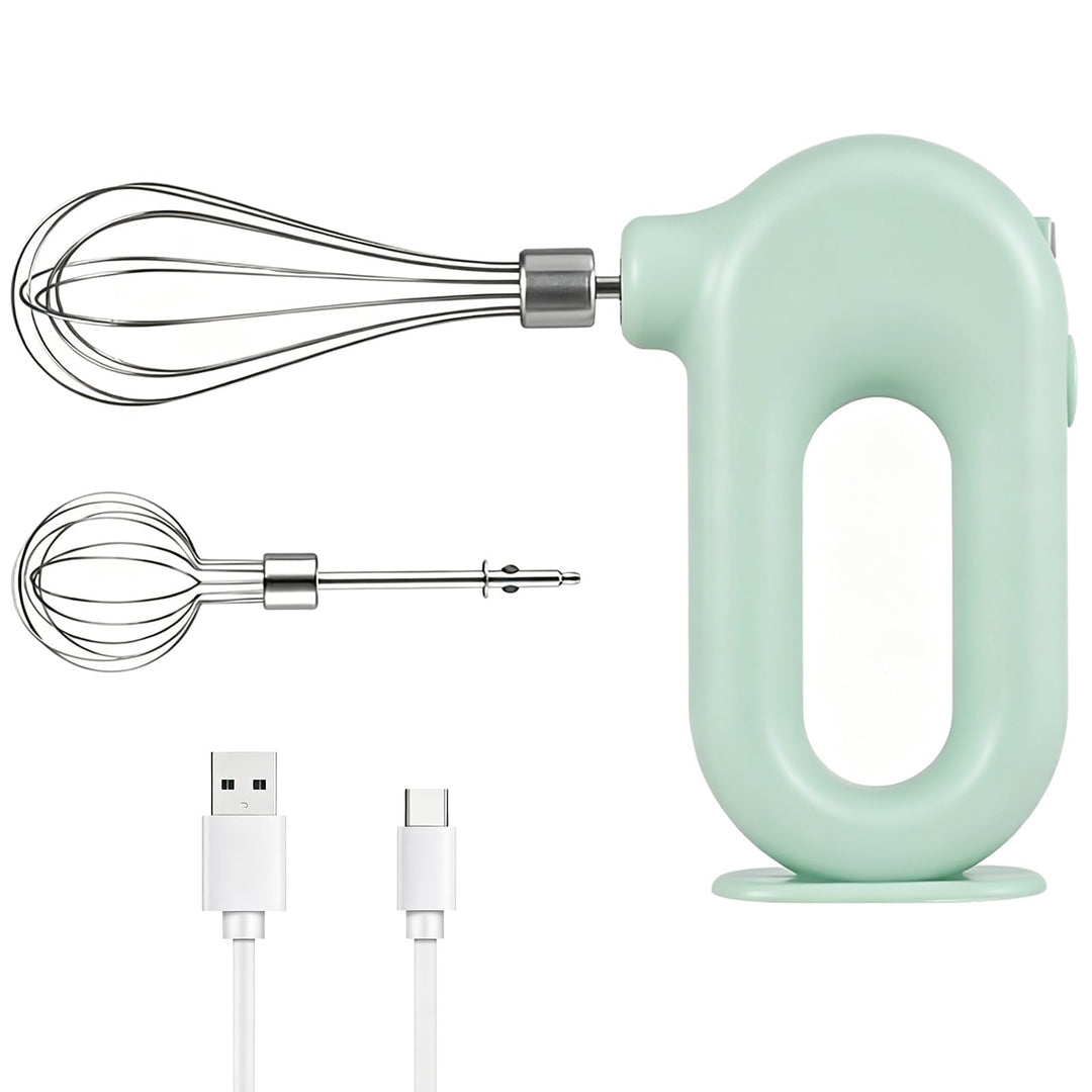 Handmixer, Kabelloser Elektrischer Mini-Eierschläger Handrührgerät Mit 4 Geschwindigkeitsstufen USB