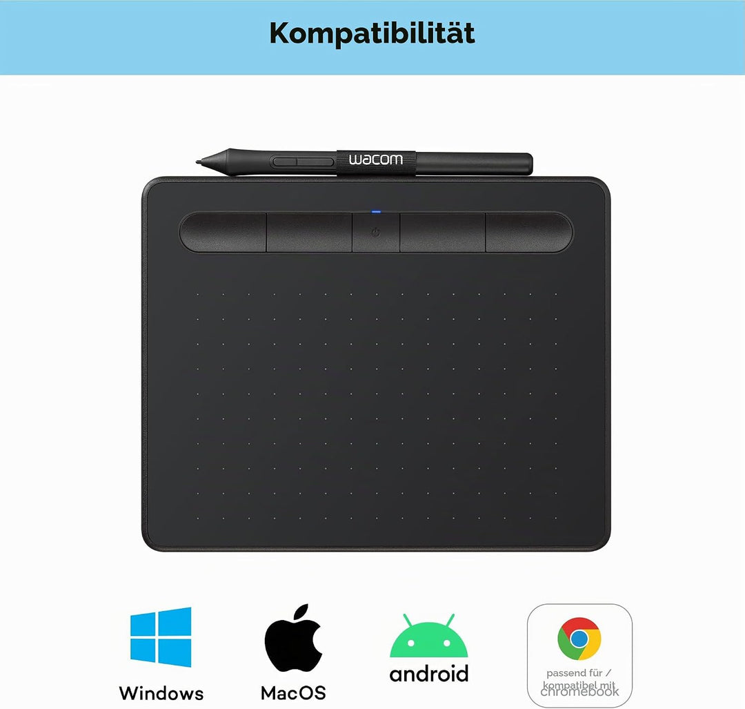 Wacom CTL-4100WLK-S Grafiktabletts, schwarz Schwarz S Tablet mit Bluetooth, Schwarz S Tablet mit Blu