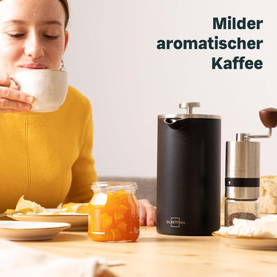 SILBERTHAL French Press Kaffeebereiter 1 Liter - Edelstahl - Doppelwandig Isolierte Kaffeepresse - f