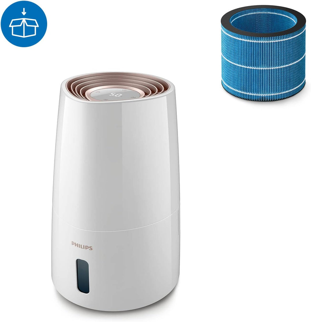 Philips Series 3000 Luftbefeuchter – für Räume bis 45 m² & Philips Luftreiniger 600 Serie. Ultraleis