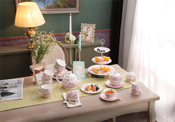 Kaffeetasse und Untertasse, Shabby Chic, Vintage, Porzellan, Vogel Schmetterling, Flora, Geschenk-Bo