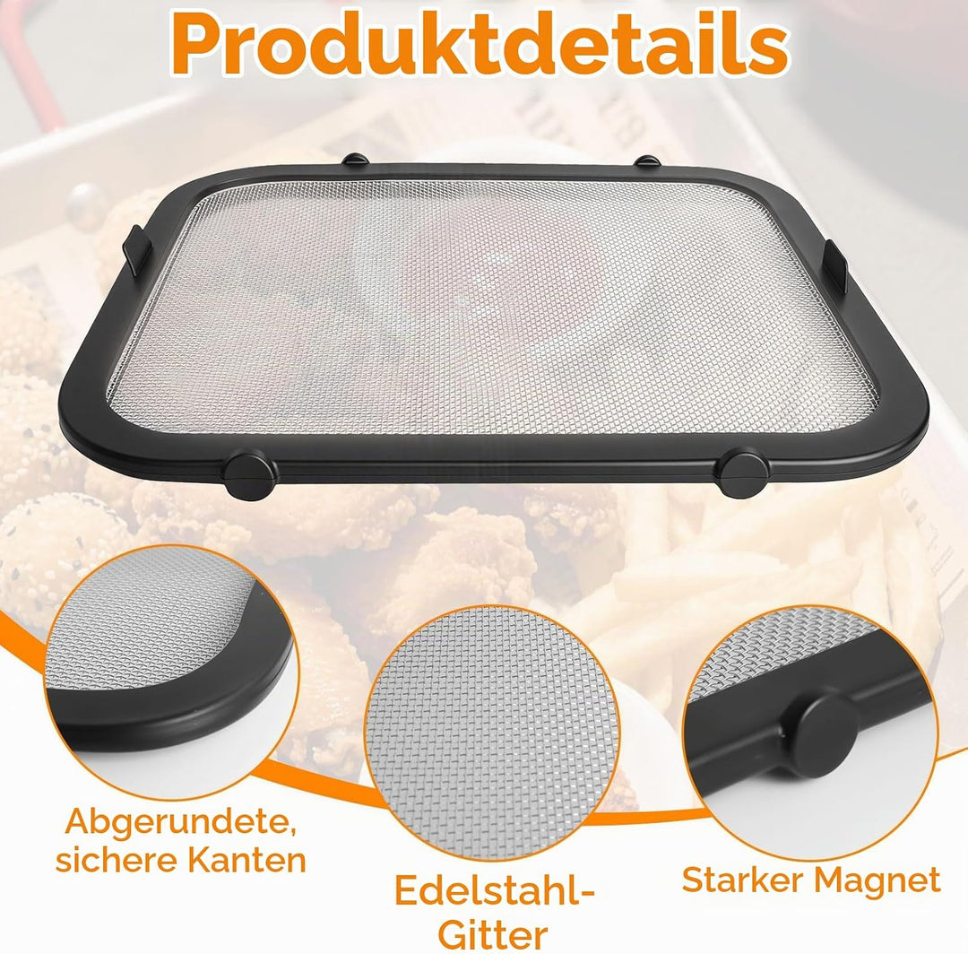 2 Stück Magnetischer Spritzschutz für die Ninja AF400EU/AF451EU, Edelstahl Fettspritzschutz für Ninj