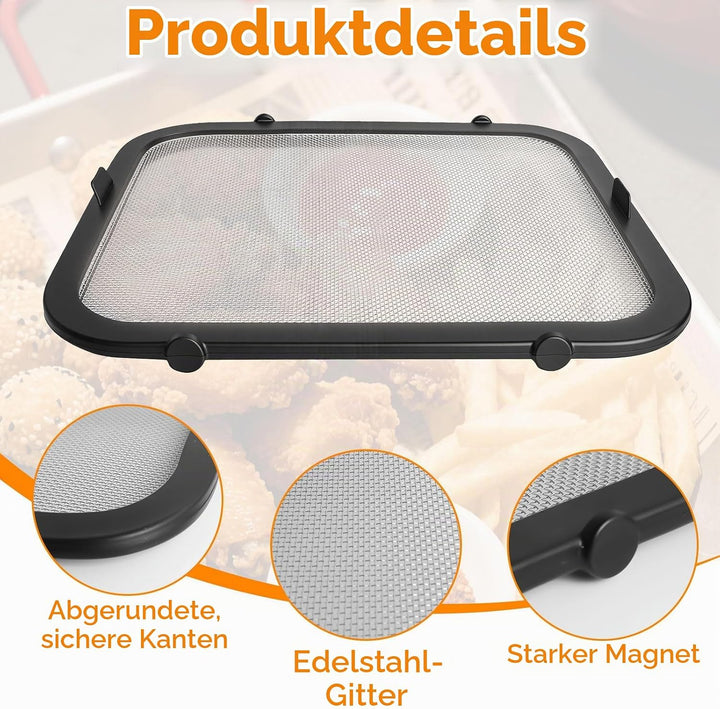 2 Stück Magnetischer Spritzschutz für die Ninja AF400EU/AF451EU, Edelstahl Fettspritzschutz für Ninj