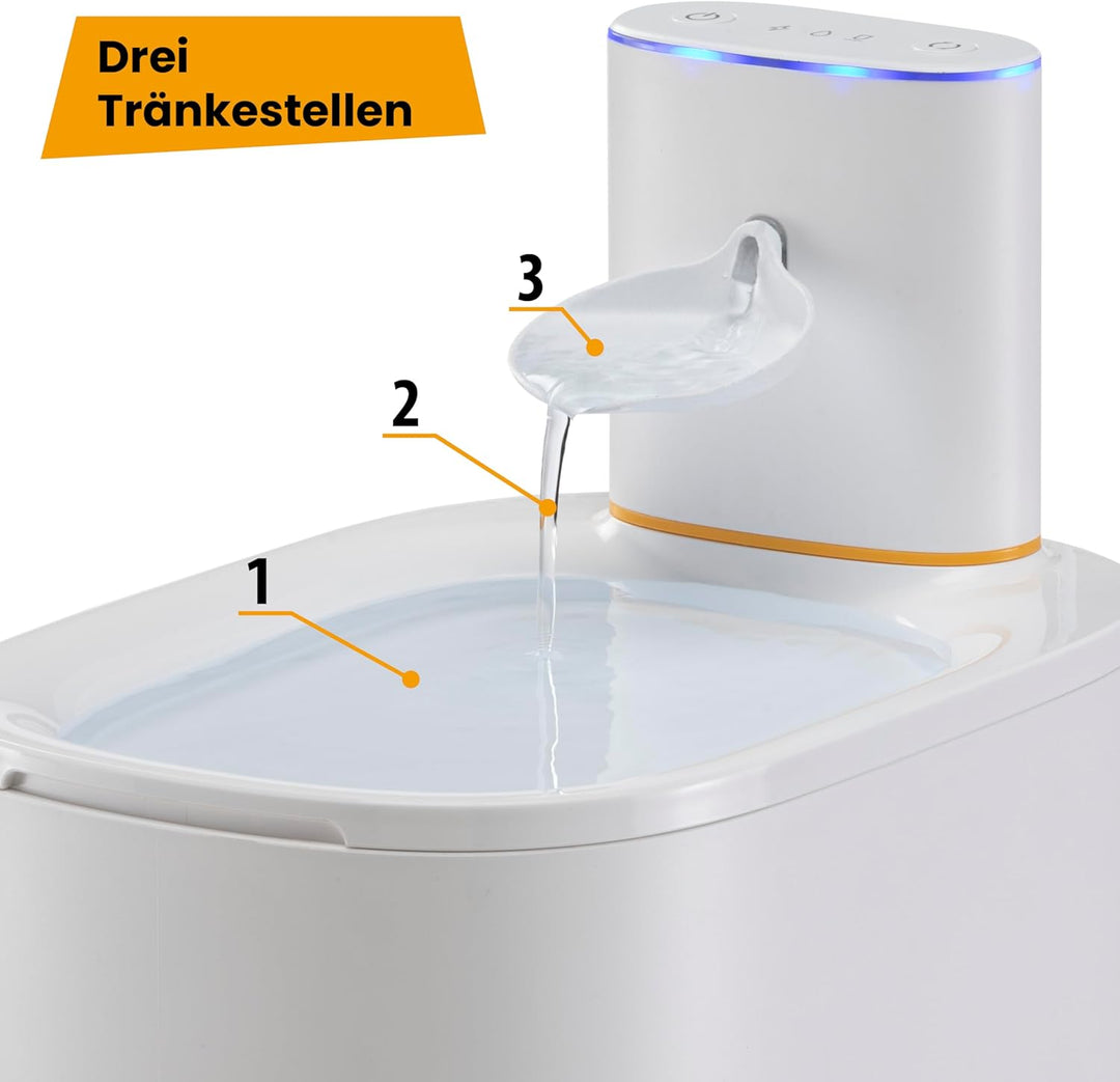 Ferplast Katzenbrunnen Kabellos Astra, Trinkbrunnen für Katze, wiederaufladbarer Katzen Trinkbrunnen