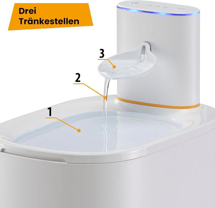 Ferplast Katzenbrunnen Kabellos Astra, Trinkbrunnen für Katze, wiederaufladbarer Katzen Trinkbrunnen