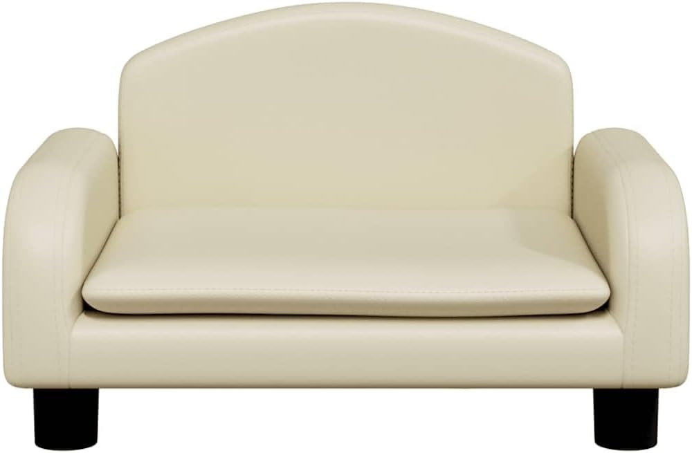 vidaXL Kindersofa Creme 50x40x30 cm Kunstleder 50 x 40 x 30 cm Creme, 50 x 40 x 30 cm Creme