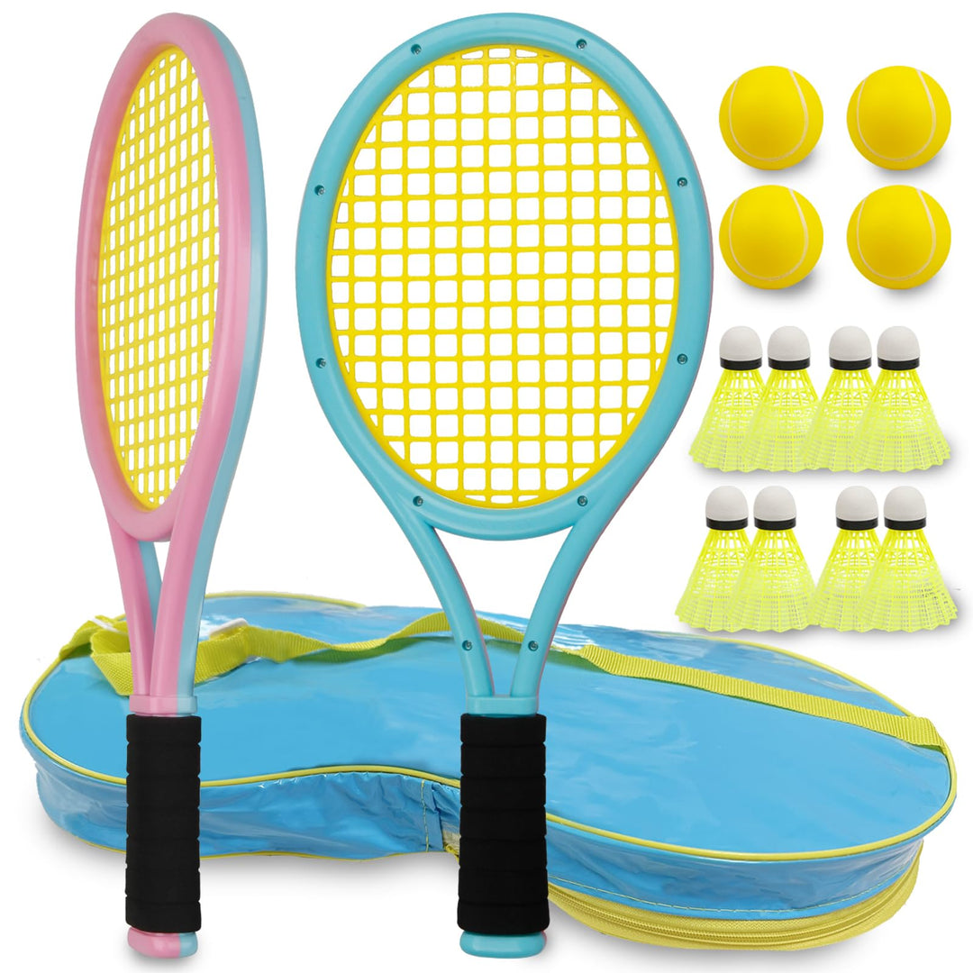 Ppbmocw TennisschläGer Kinder 2-15 Jahre,Das TennisschläGer-Set FüR Kinder Umfasst Zwei 17-Zoll-Tenn