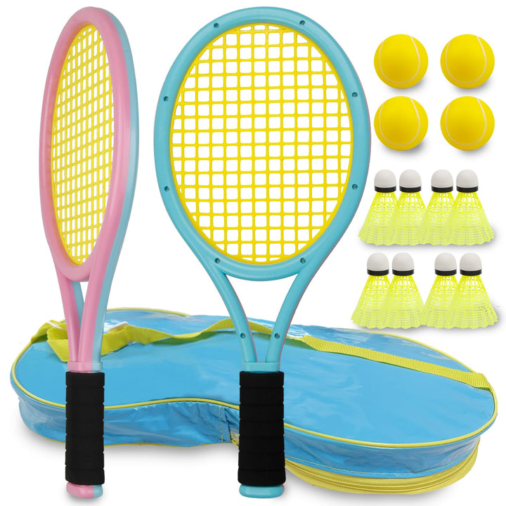 Ppbmocw TennisschläGer Kinder 2-15 Jahre,Das TennisschläGer-Set FüR Kinder Umfasst Zwei 17-Zoll-Tenn