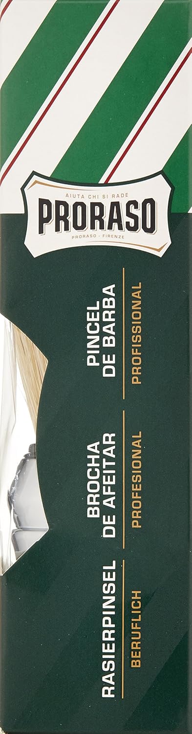 Proraso (Grüne Linie) - Rasierpinsel, Naturborste und verchromter Kunststoffgriff, 1 Stück (4er Pack