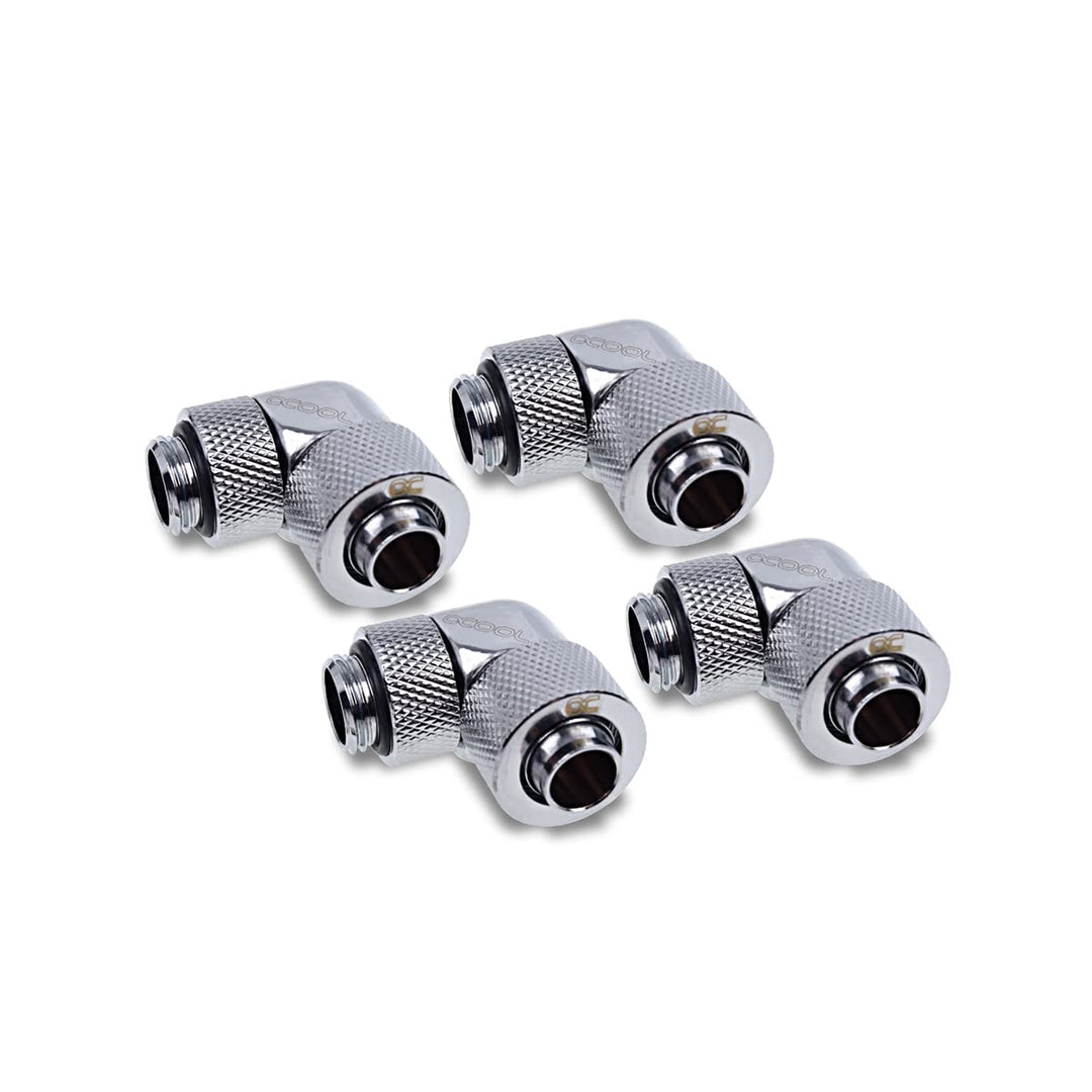 Alphacool 17312 Eiszapfen 13/10mm Anschraubtülle 90° drehbar G1/4-4pcs Set Chrome Anschlüsse