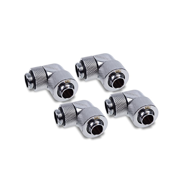 Alphacool 17312 Eiszapfen 13/10mm Anschraubtülle 90° drehbar G1/4-4pcs Set Chrome Anschlüsse