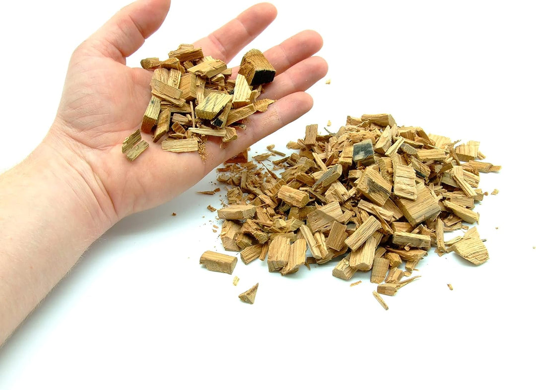 AlcoFermBrew Eichenholzchips Cognac 100g - aus Cognac Fässer | Räucherholz | Eichenholz Chips | Holz