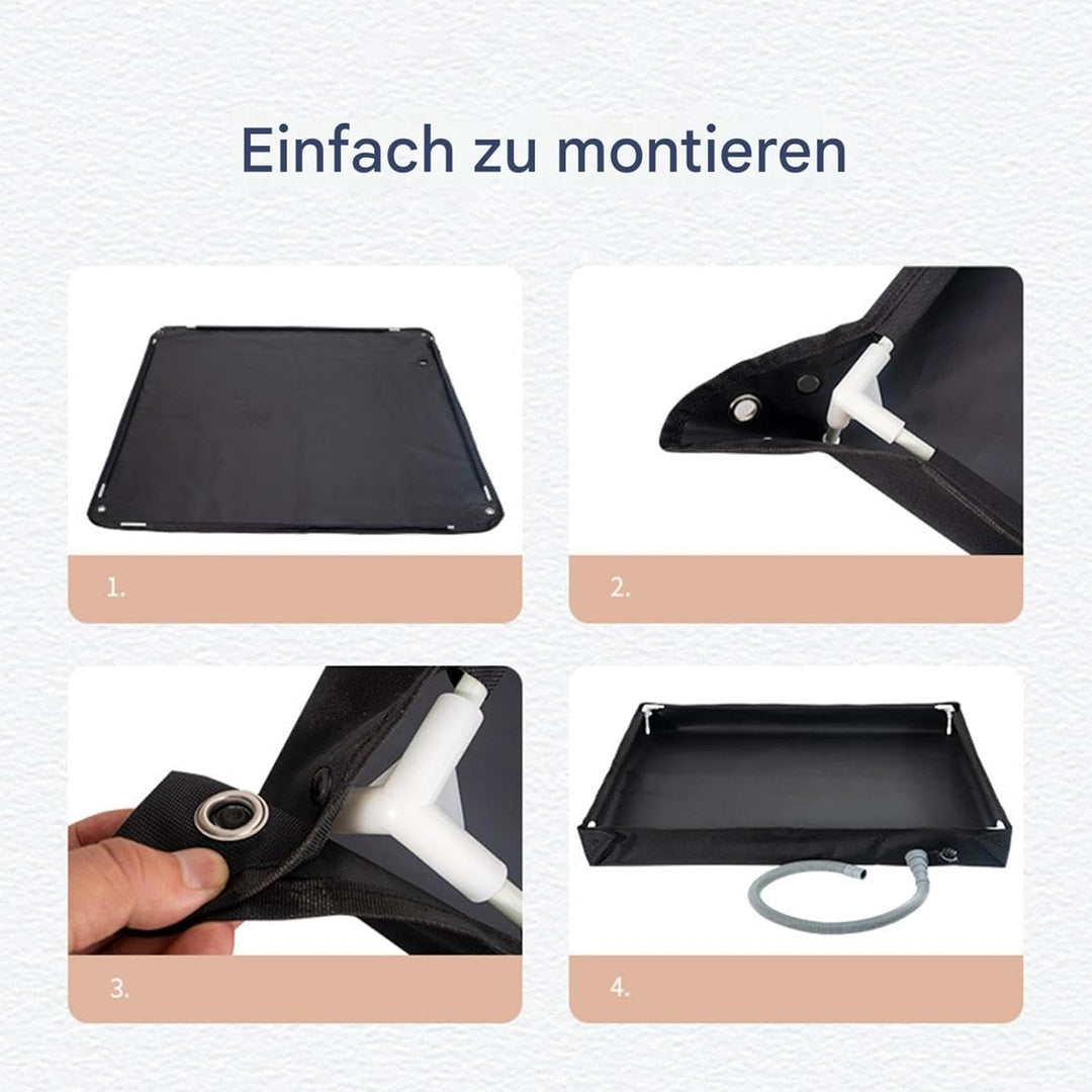 Portable Shower Base, Spacious Bath Panel, Waterproof Camping Shower Pan with Drain Hose for Indoor,